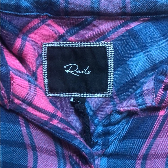 Rails pink and blue button down XS - Picture 3 of 4